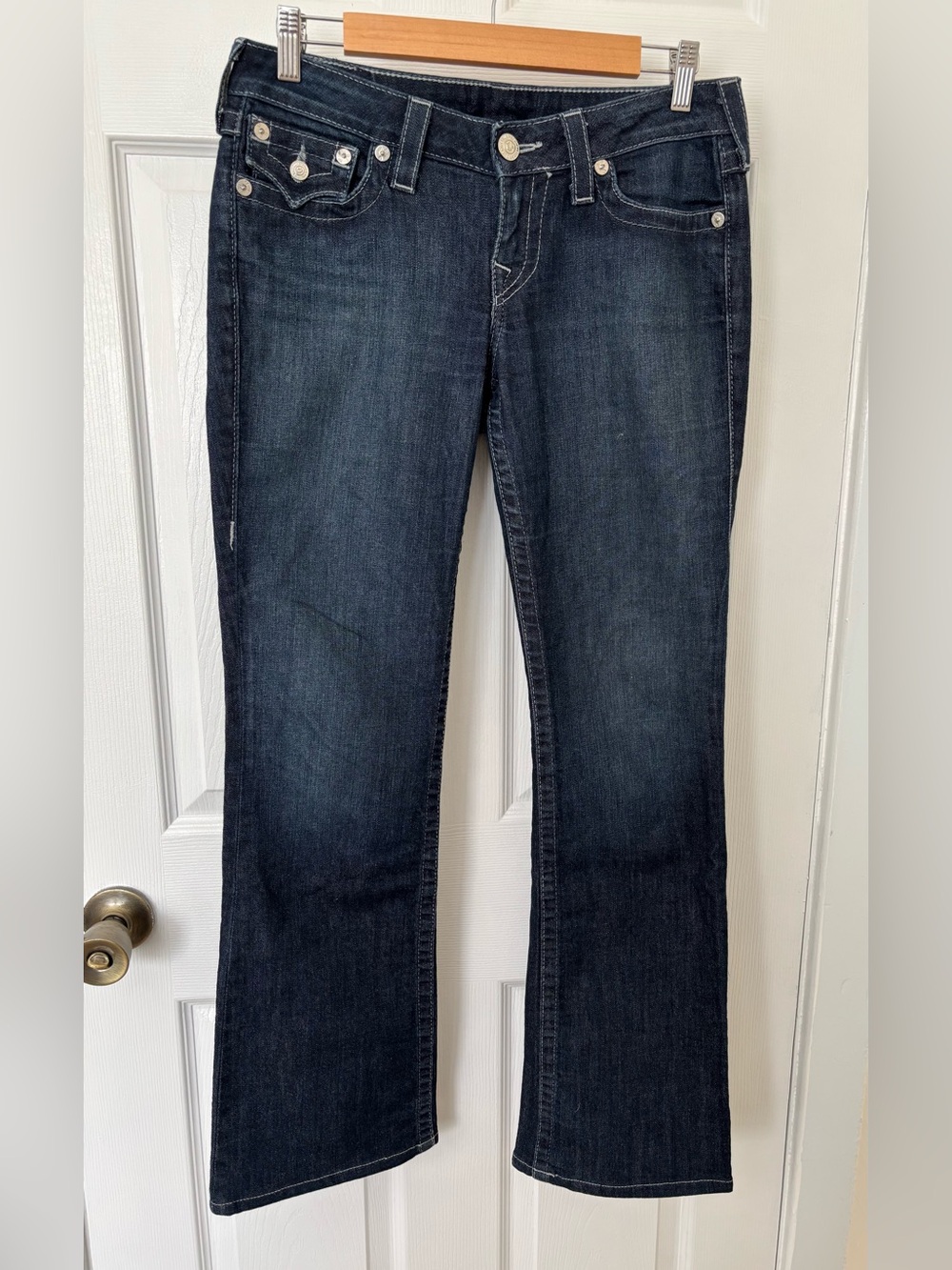 Vintage True Religion Women’s Low Rise Dark Indigo Bootcut Jeans Size 29